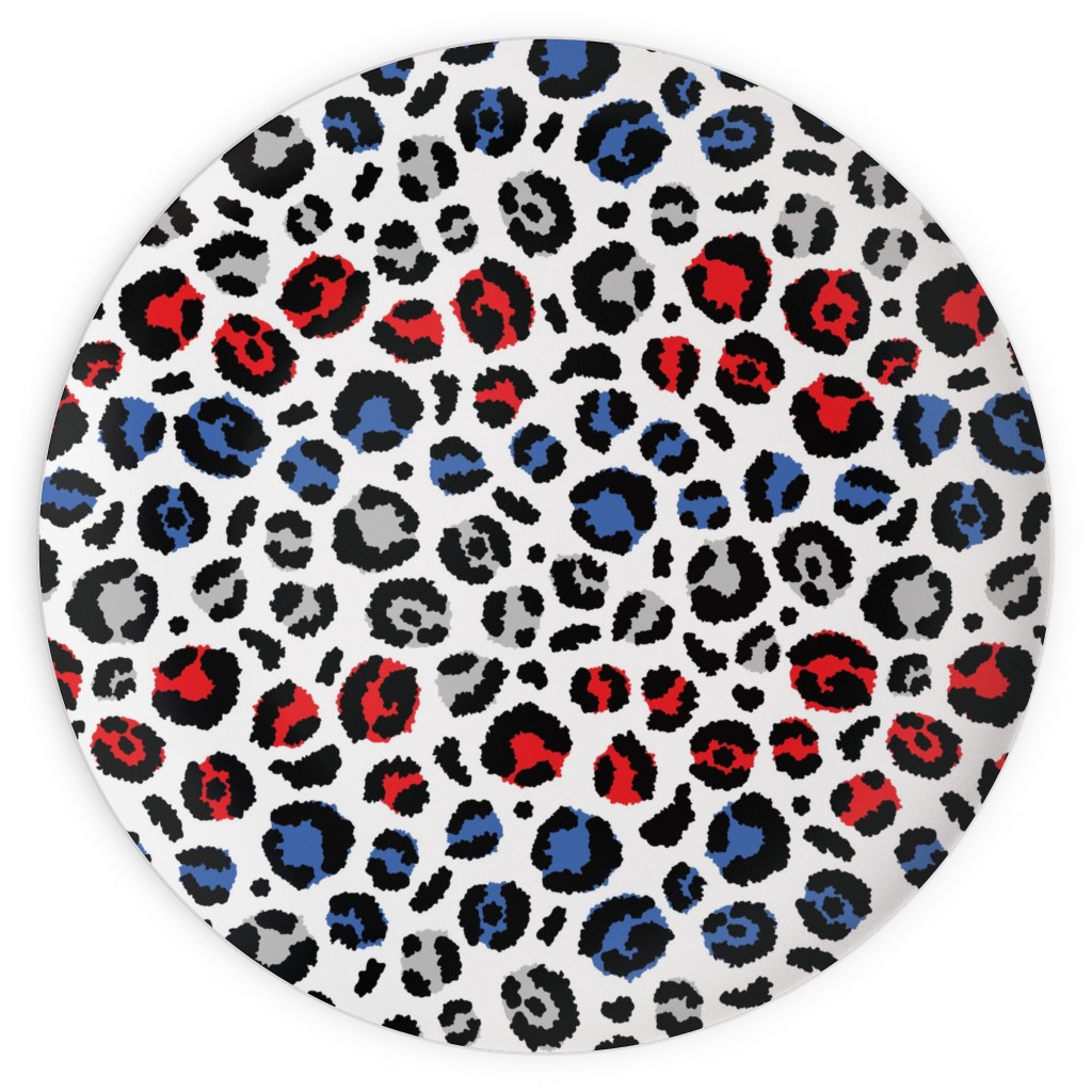 Patriotic Leopard Plates, 10x10, Multicolor