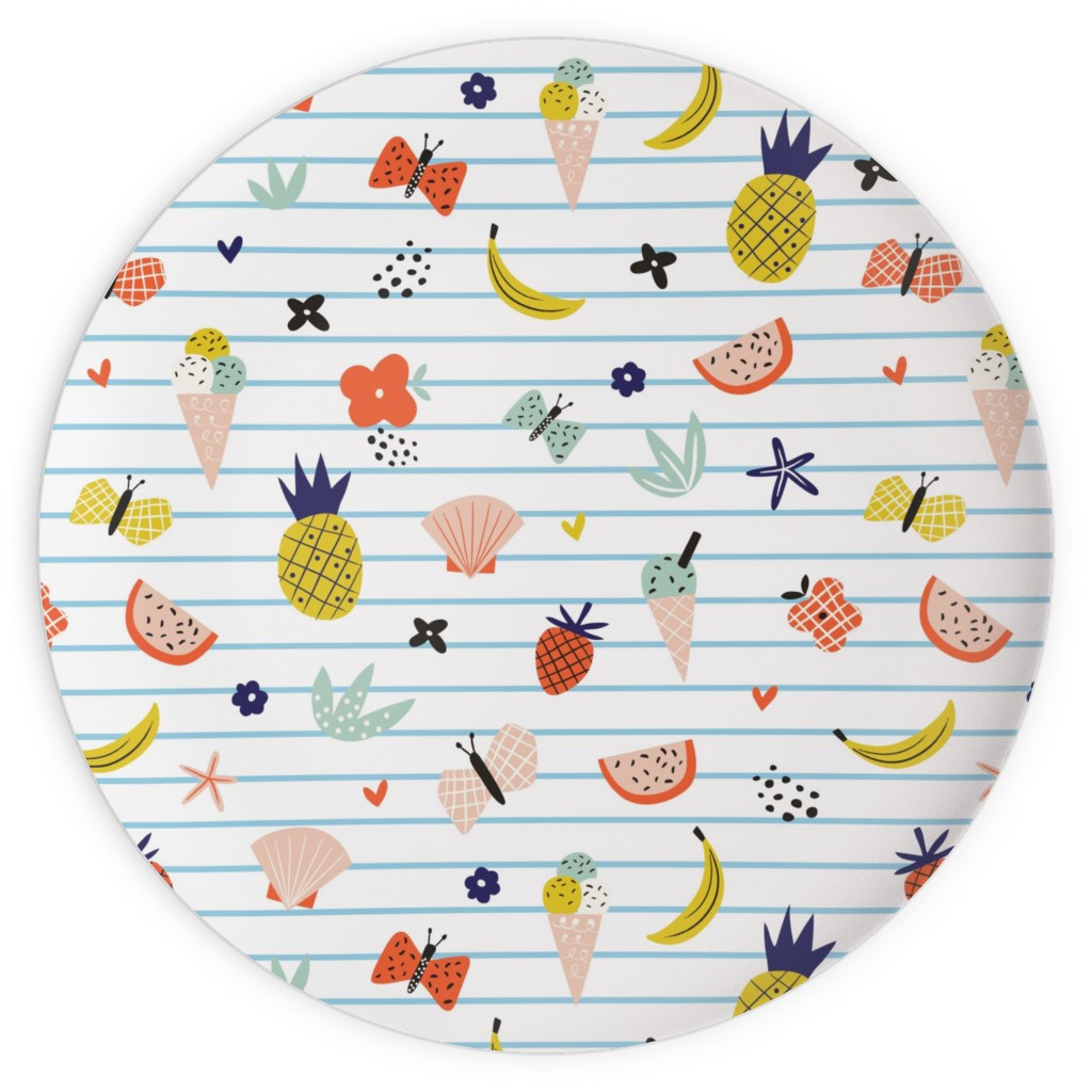 Summer Loving Stripe - Multi Plates, 10x10, Multicolor