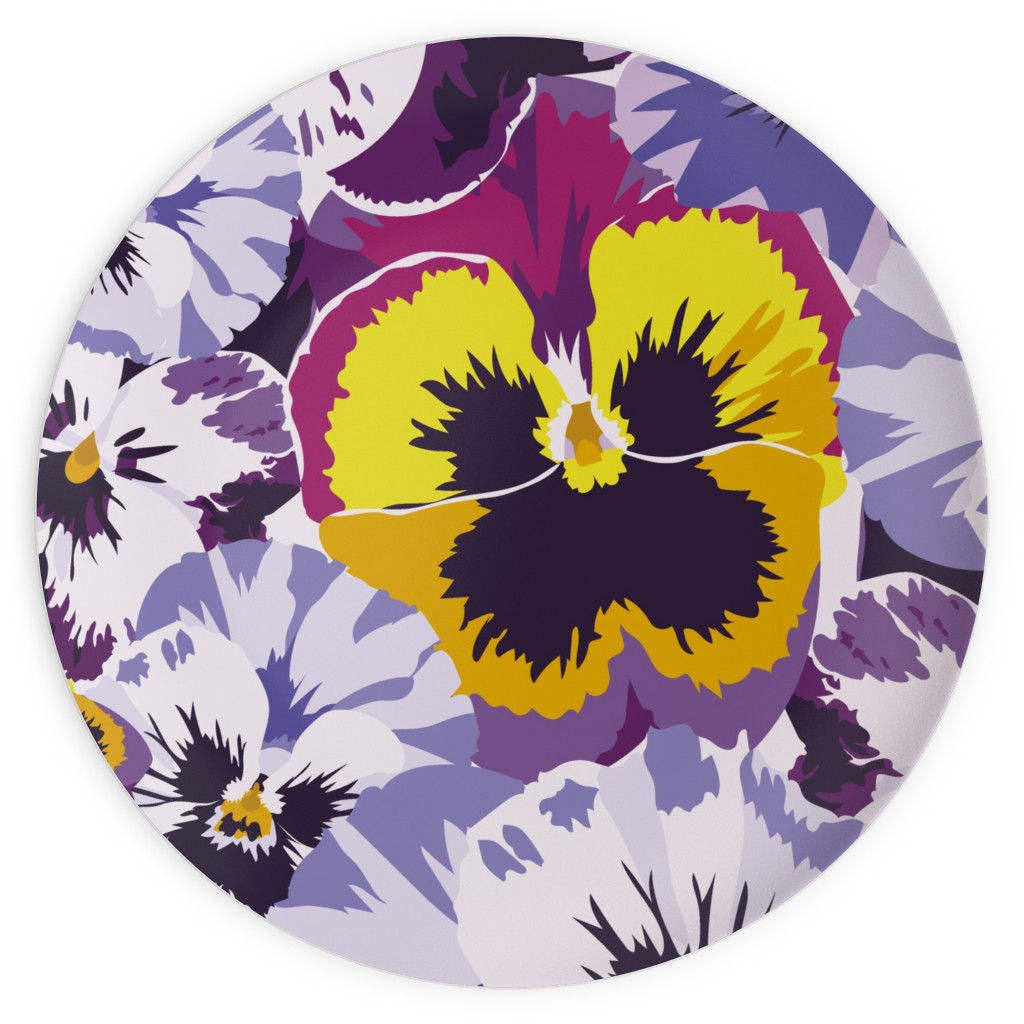 Pansy By Numbers - Purple Plates, 10x10, Purple