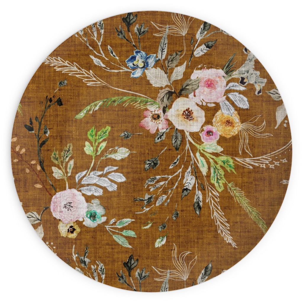 La Boheme Floral - Russet Plates, 10x10, Brown