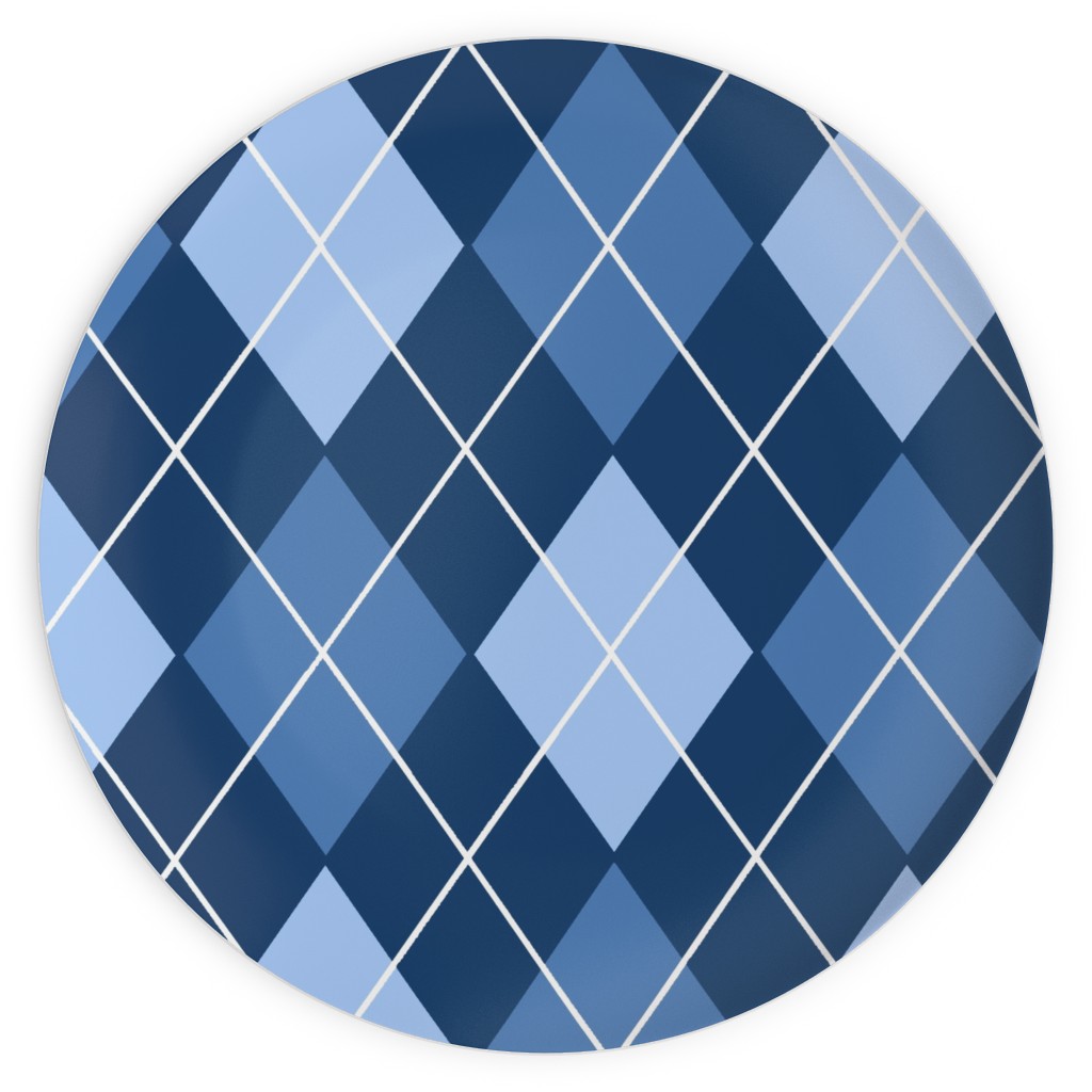 Classic Argyle Plaid in Blues Plates, 10x10, Blue