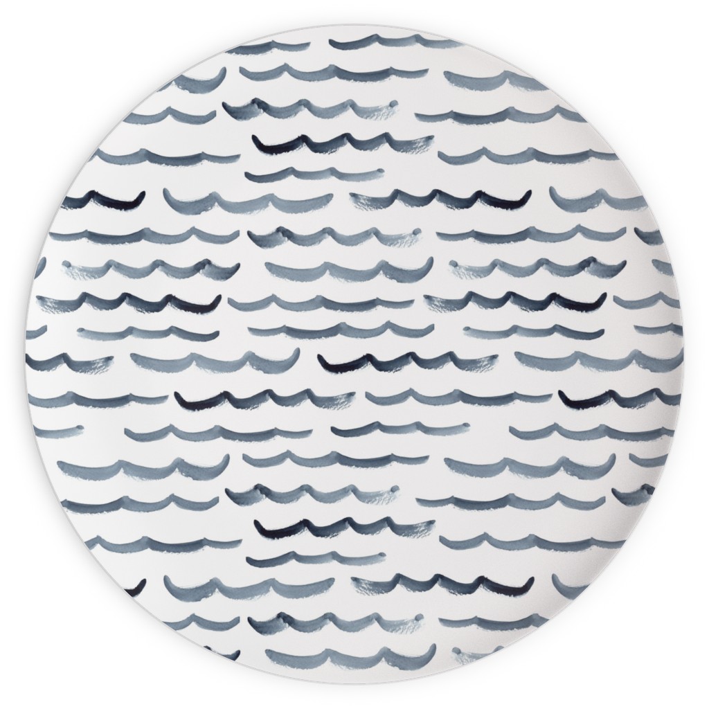 Ocean Waves Plates, 10x10, White