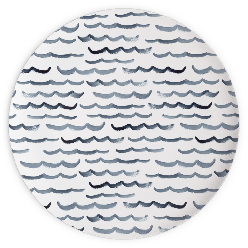 Ocean Waves Plates, 10x10, White, Life Aquatic