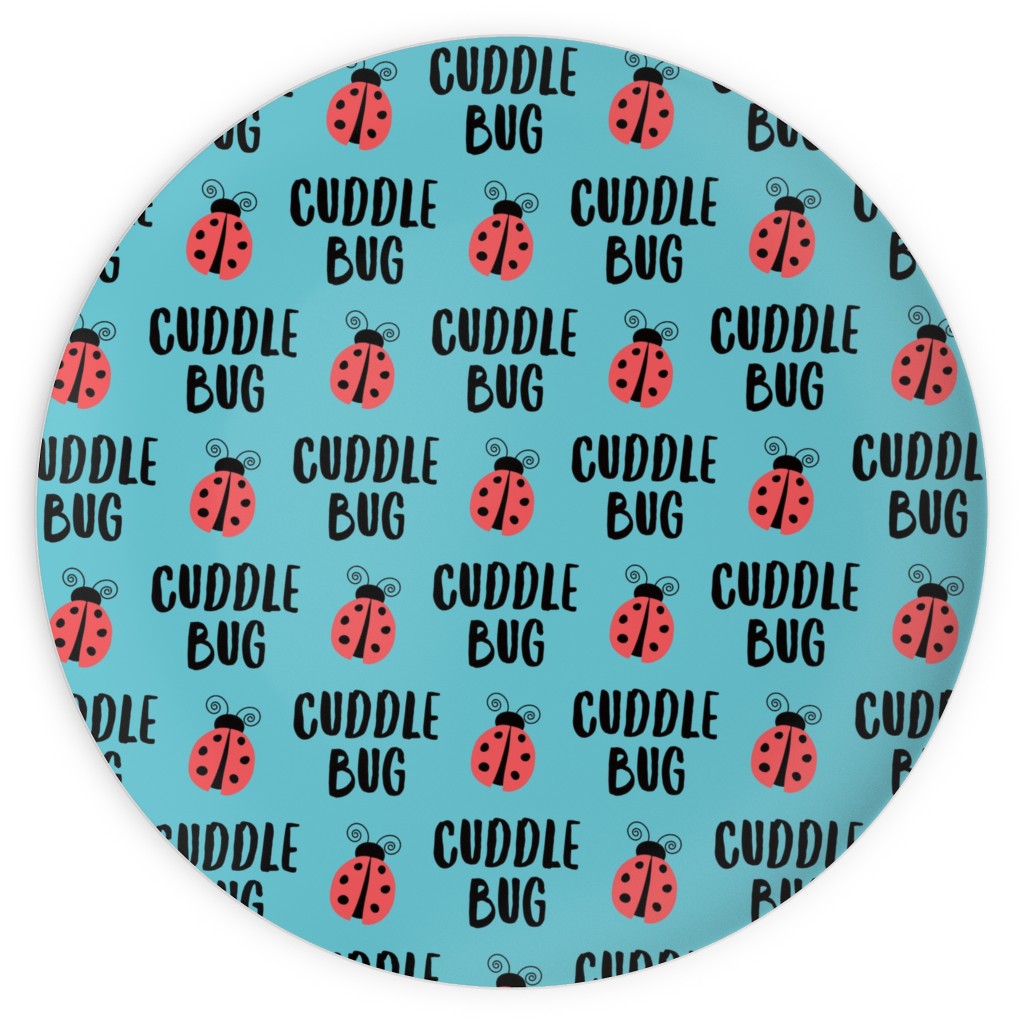 Cuddle Bug - Blue Plates, 10x10, Blue