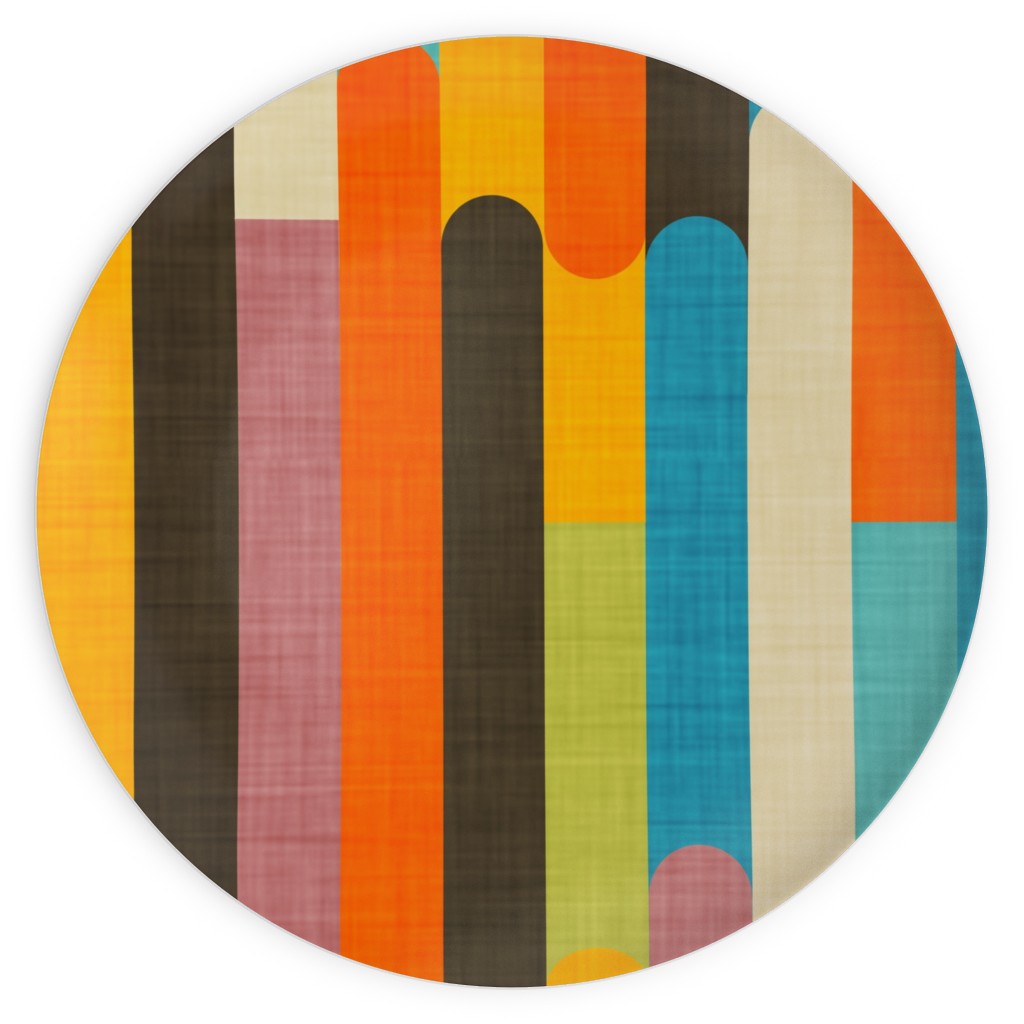 Retro Colorblock Sticks - Multi Plates, 10x10, Multicolor
