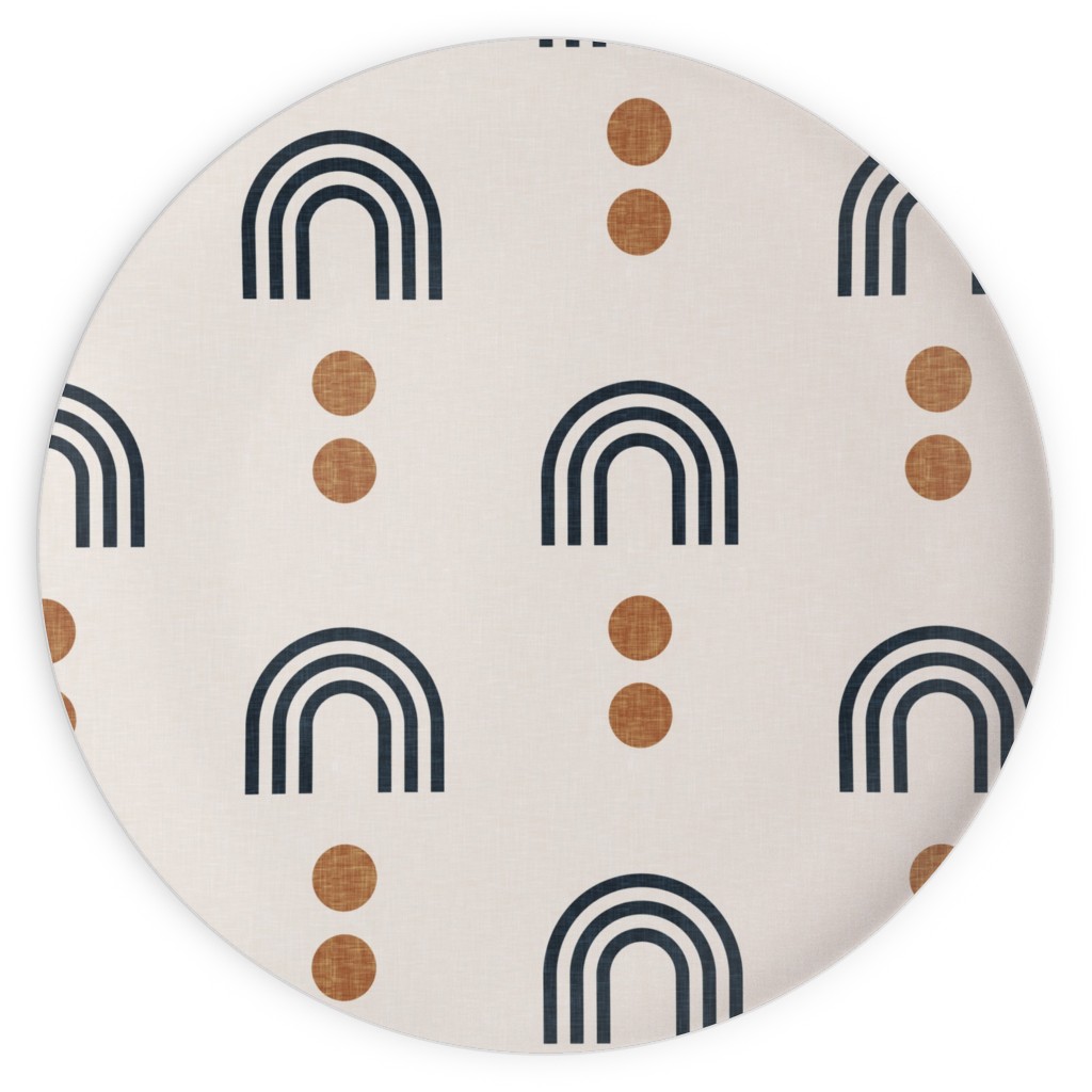 Aria Geometric Rainbow Plates, 10x10, Beige, Antique White