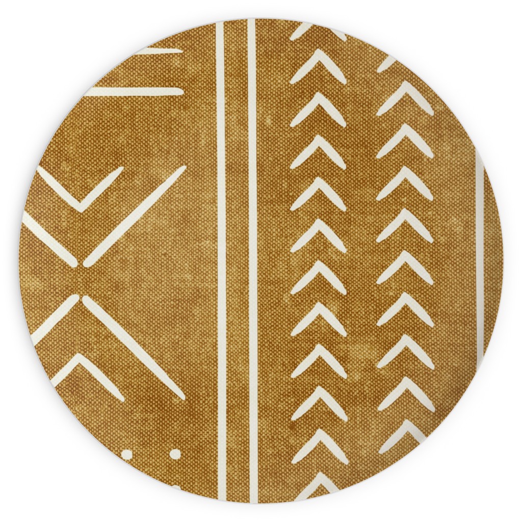 Mudcloth - Mustard Plates, 10x10, Yellow
