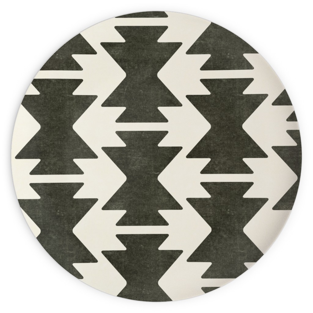 Bohemian Aztec Plates, 10x10, Black