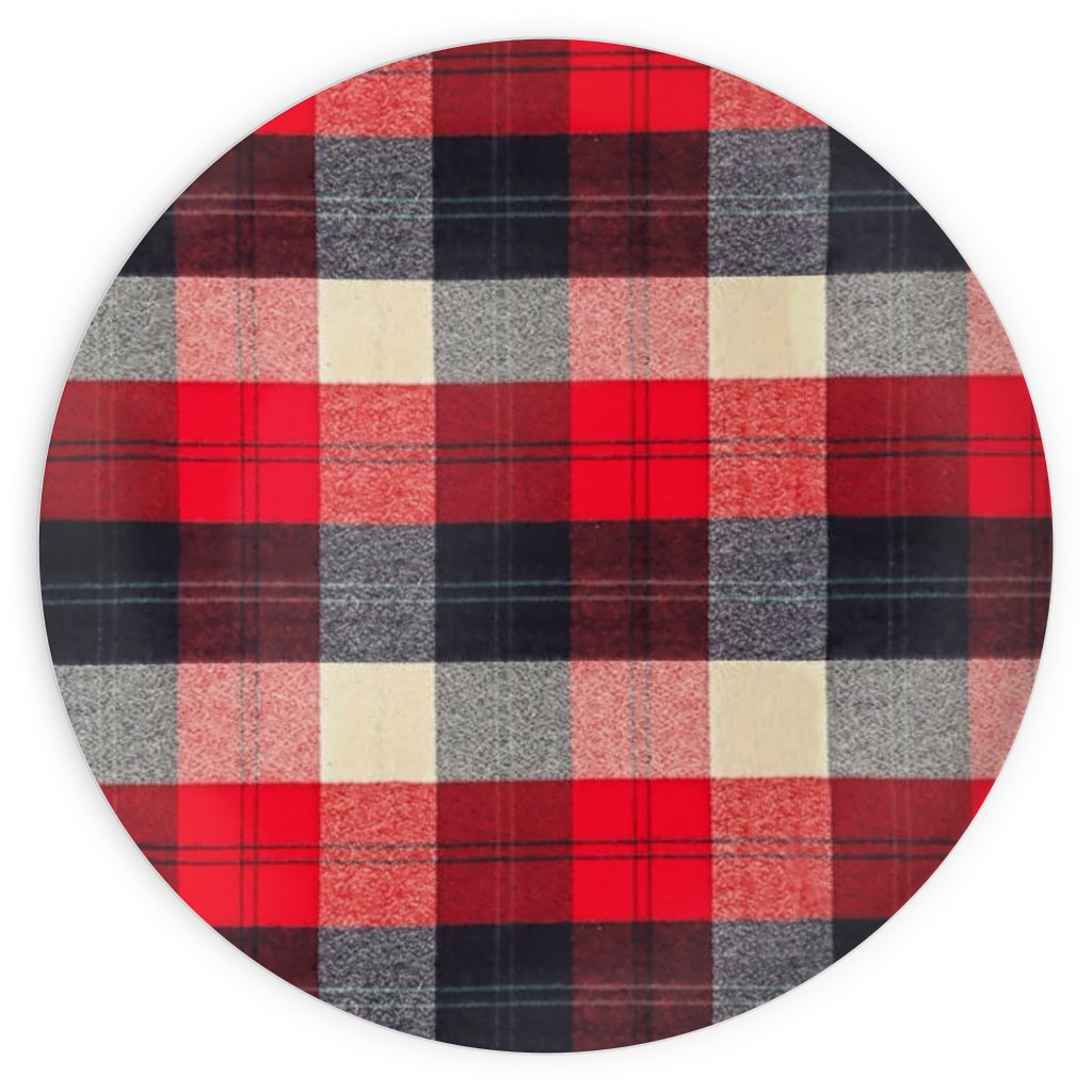 Lumberjack Flannel Buffalo Plaid - Red Plates, 10x10, Red
