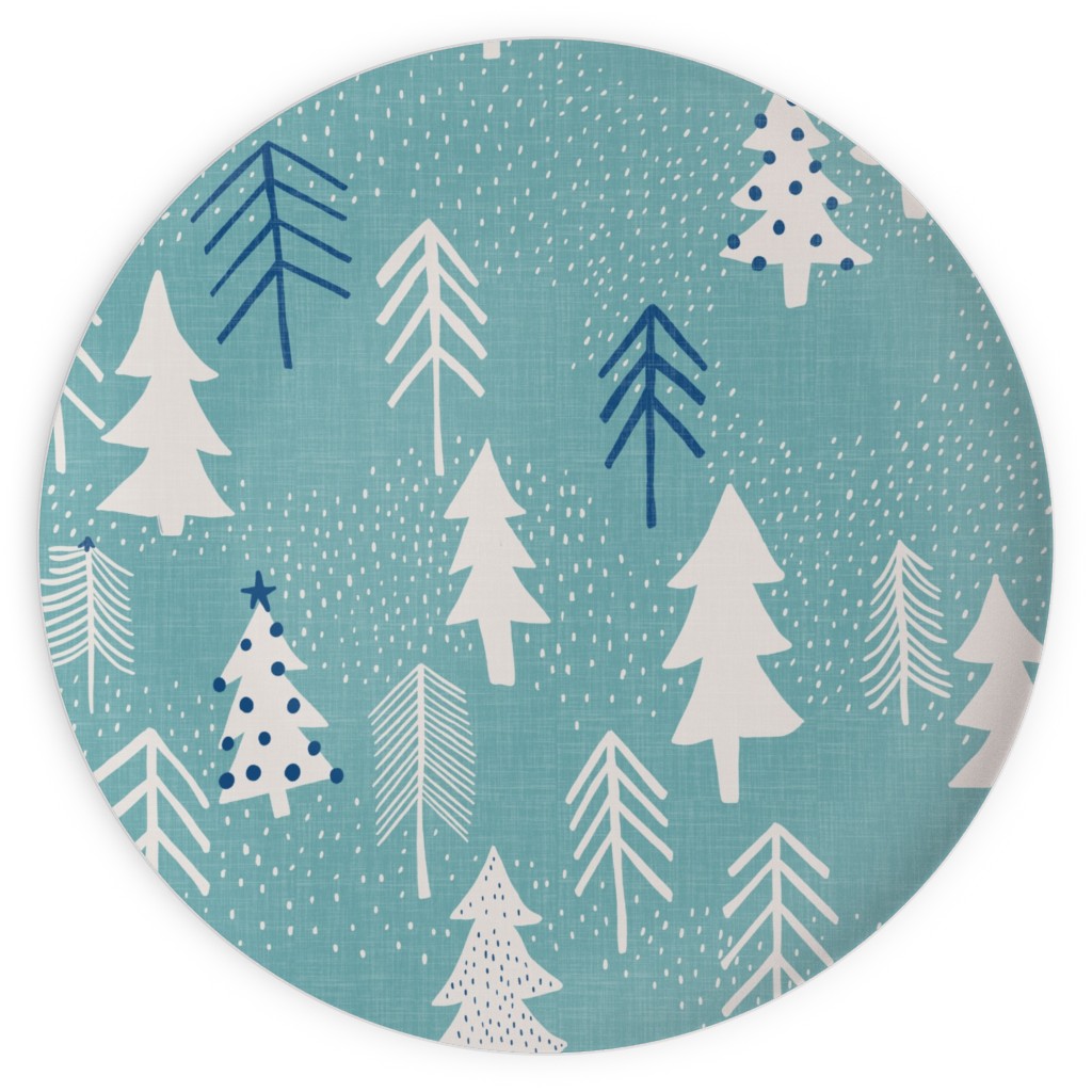 Evergreen Forest Plates, 10x10, Blue, Sea