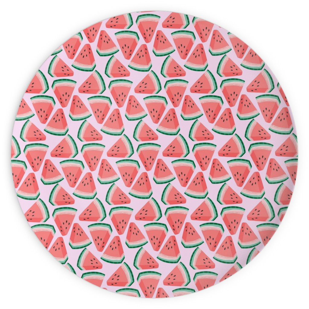 Watermelon Slices - Pink Plates, 10x10, Pink