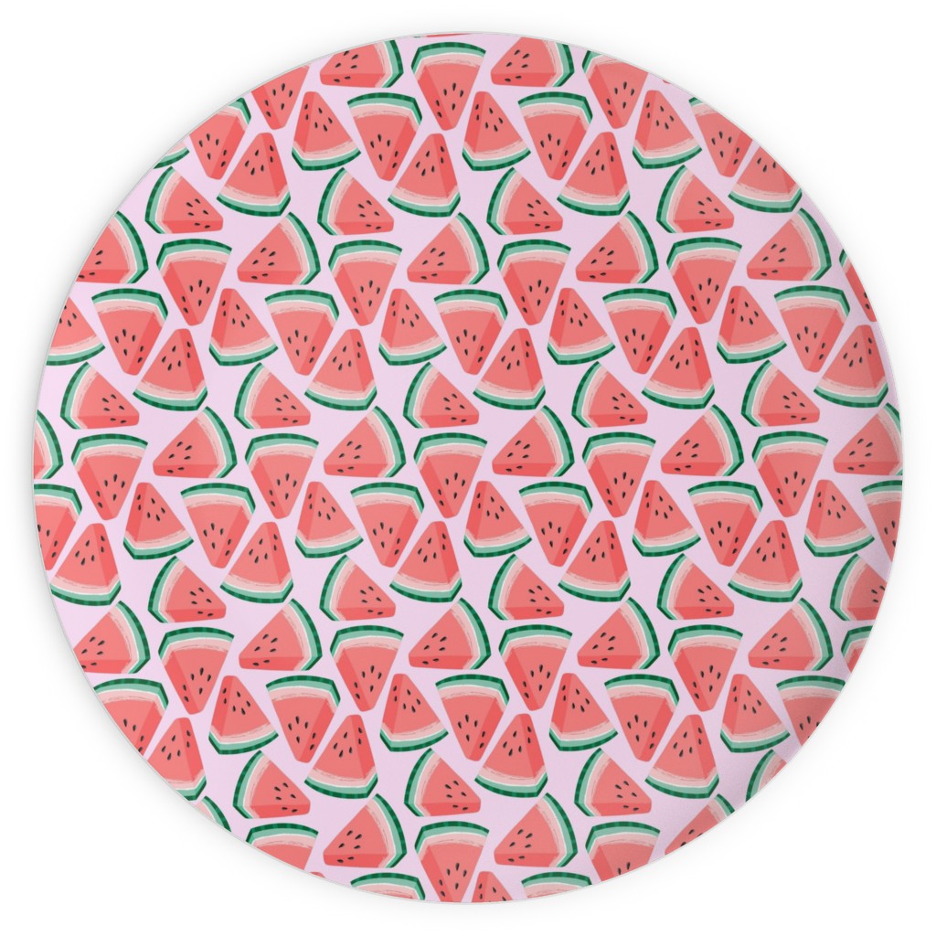 Watermelon Slices - Pink Plates, 10x10, Pink