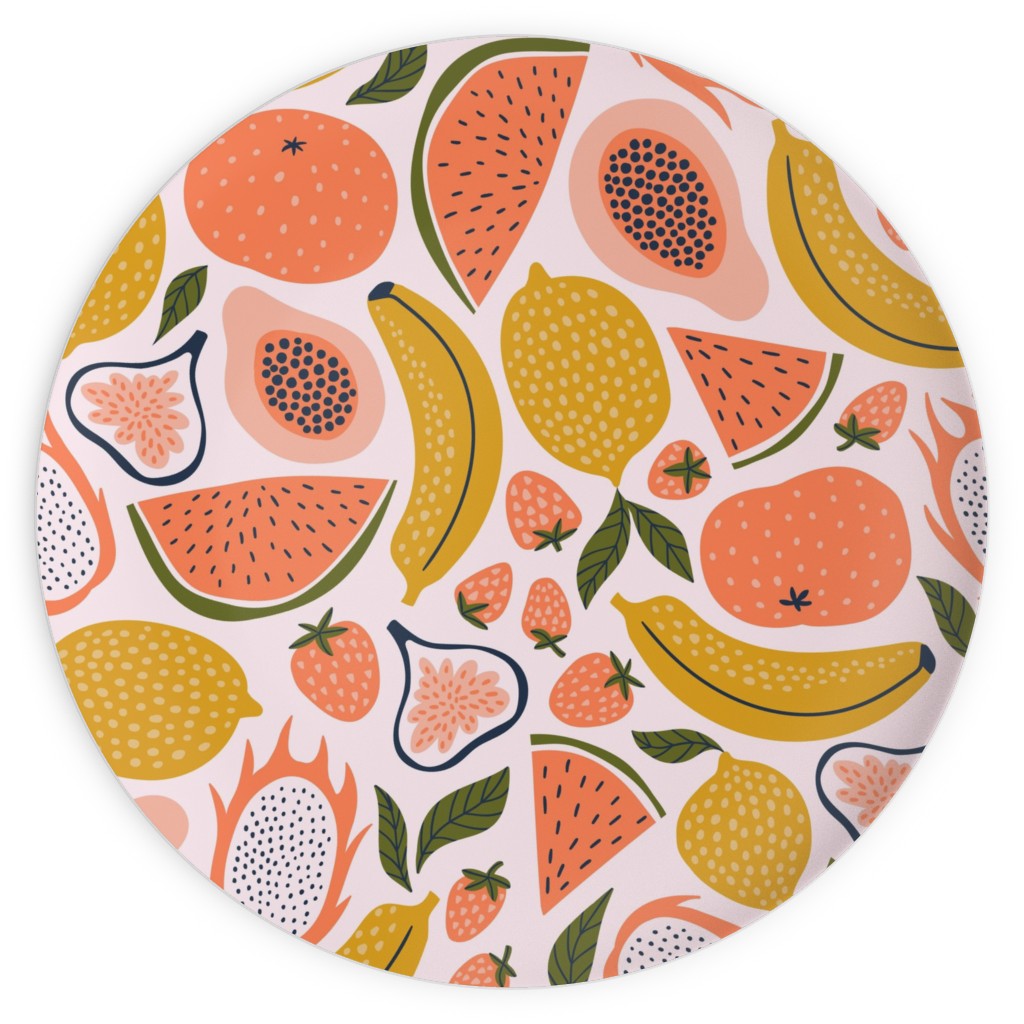 Summer Fruits - Orange Plates, 10x10, Orange