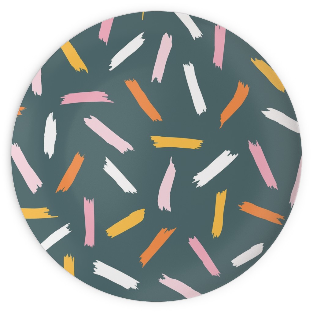 Fun With Paint - Dark Blue Plates, 10x10, Multicolor