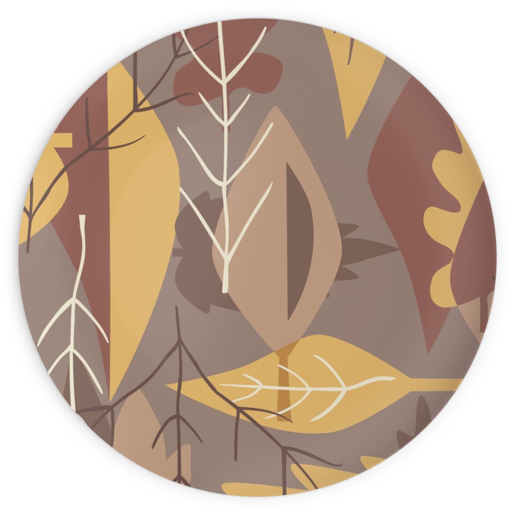Leaf Pile Plates, 10x10, Brown