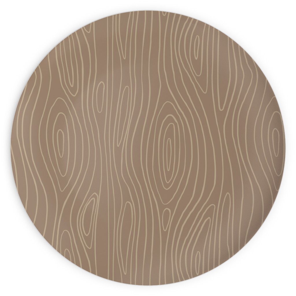 Wood Grain Plates, 10x10, Brown