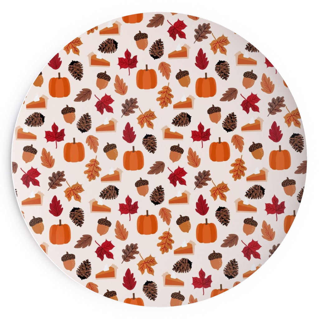 Autumn Leaves and Pumpkin Pie - Multi Salad Plate, Multicolor