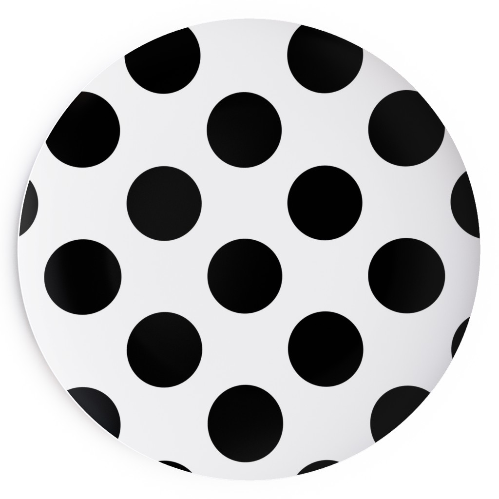 Polka Dot - Black and White Salad Plate, Black