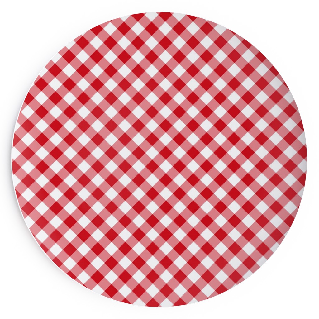 Diagonal Gingham Red and White Salad Plate Shutterfly