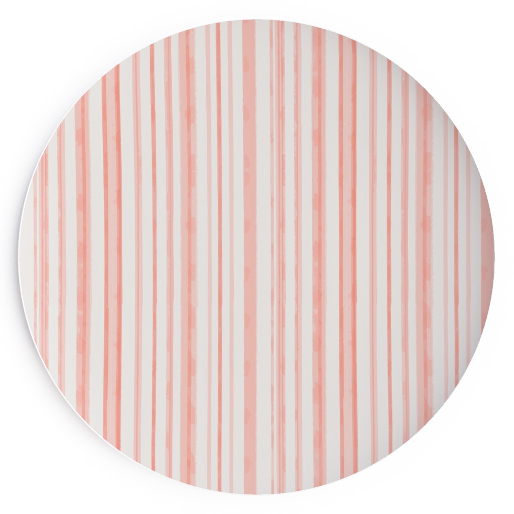 Dreamy Watercolor Stripe Salad Plate, Pink
