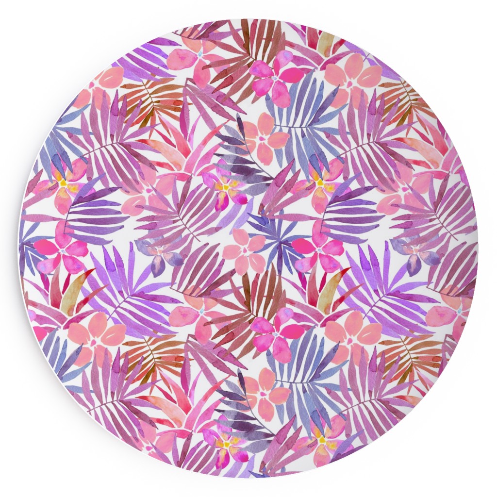 Watercolor Tropical Vibes - Pink Salad Plate, Pink
