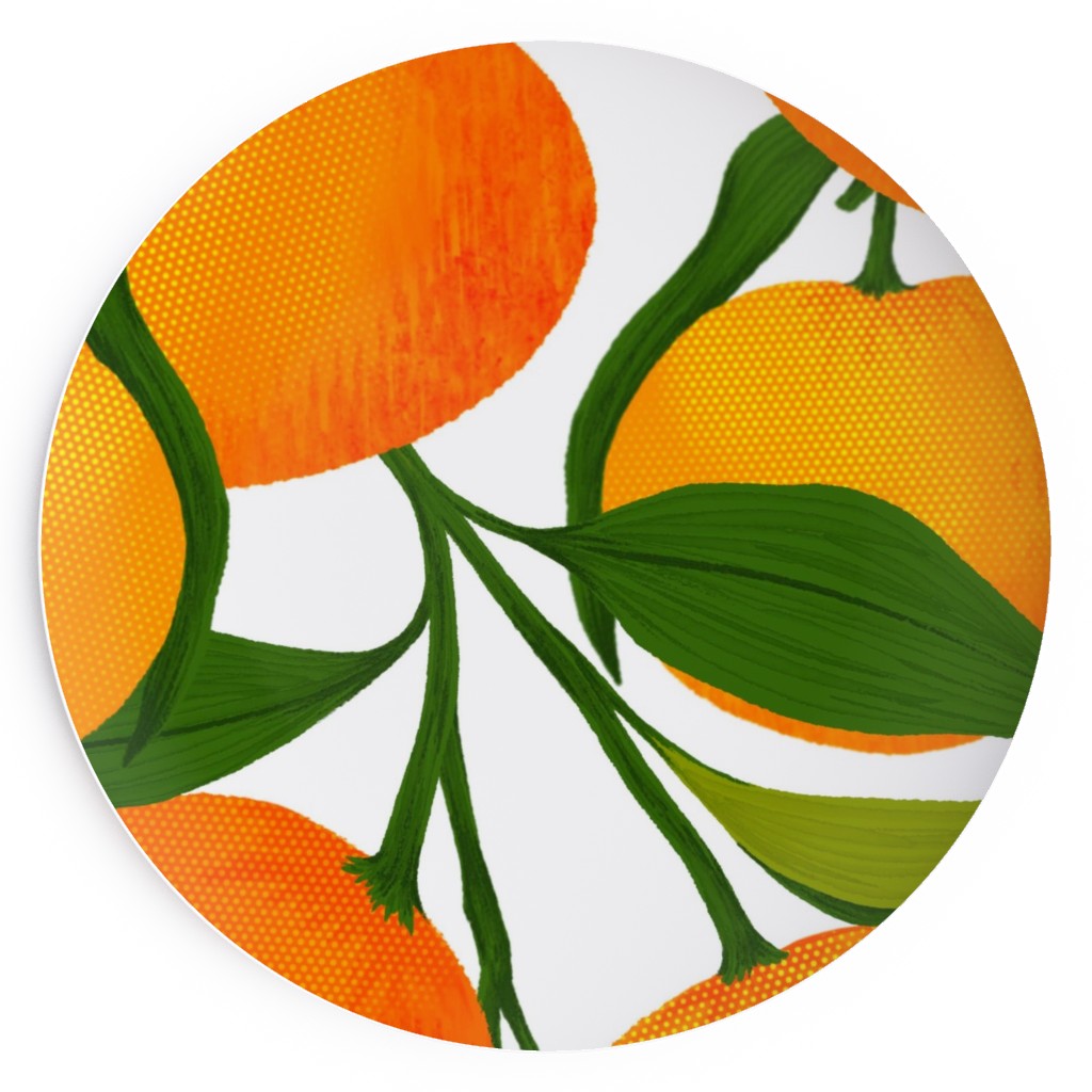 Tangerine Dreams - Orange on White Salad Plate, Orange