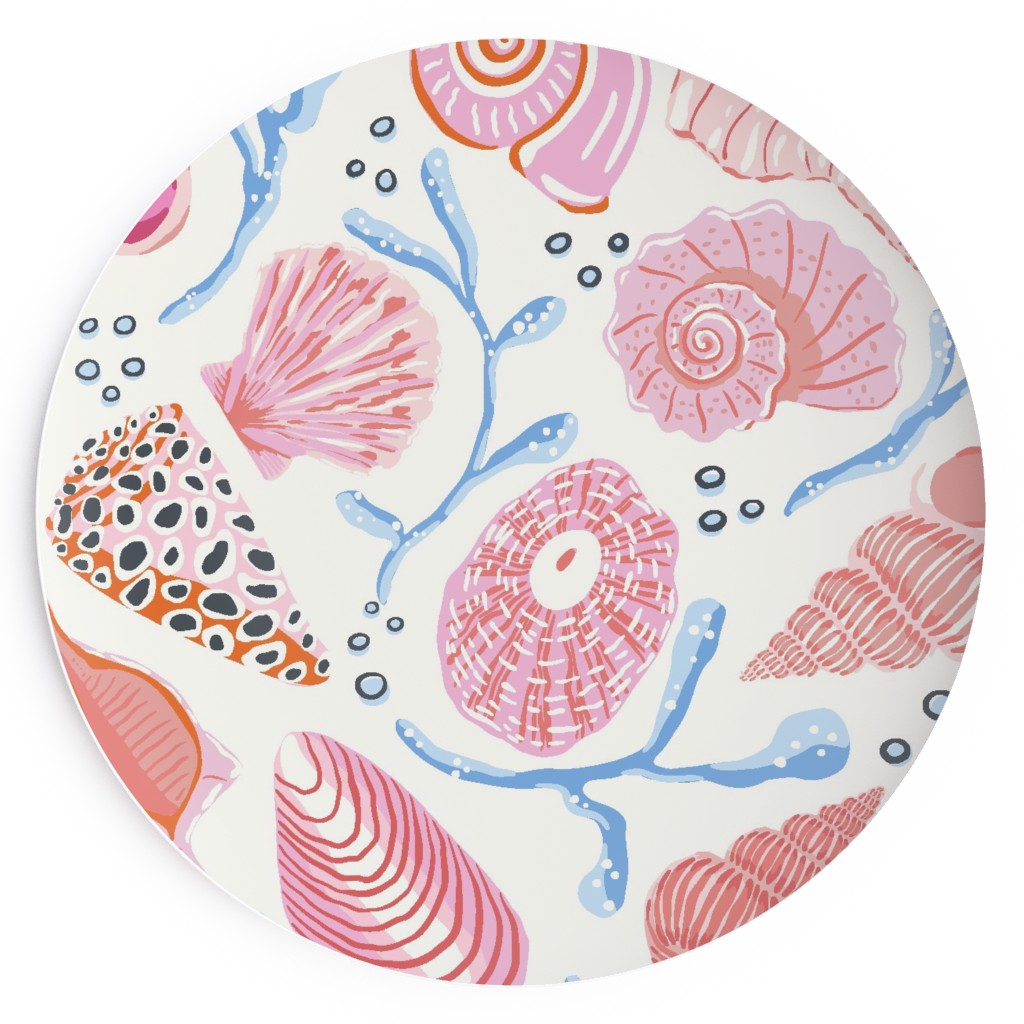 Seashells - Pink Salad Plate, Multicolor