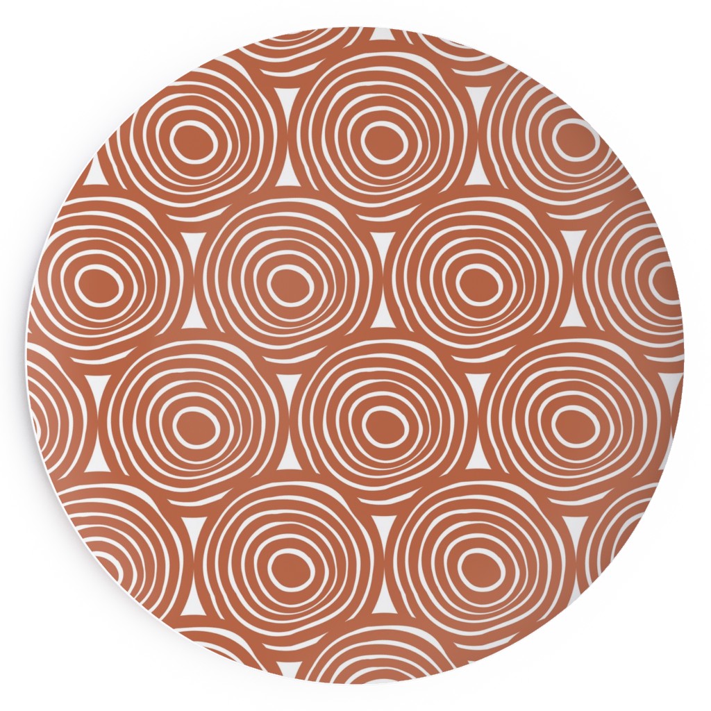 Overlapping Circles - Terracotta Salad Plate, Brown