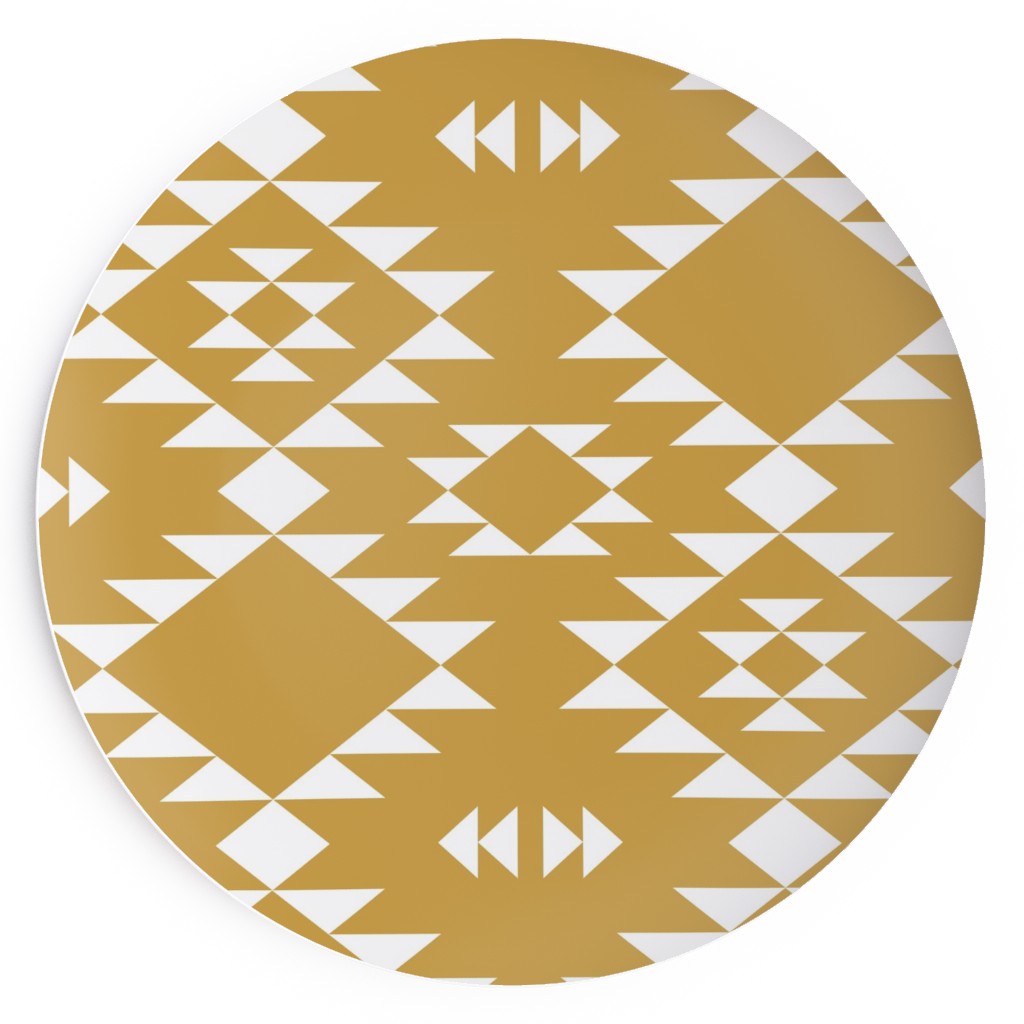 Navajo - Gold White Salad Plate, Yellow