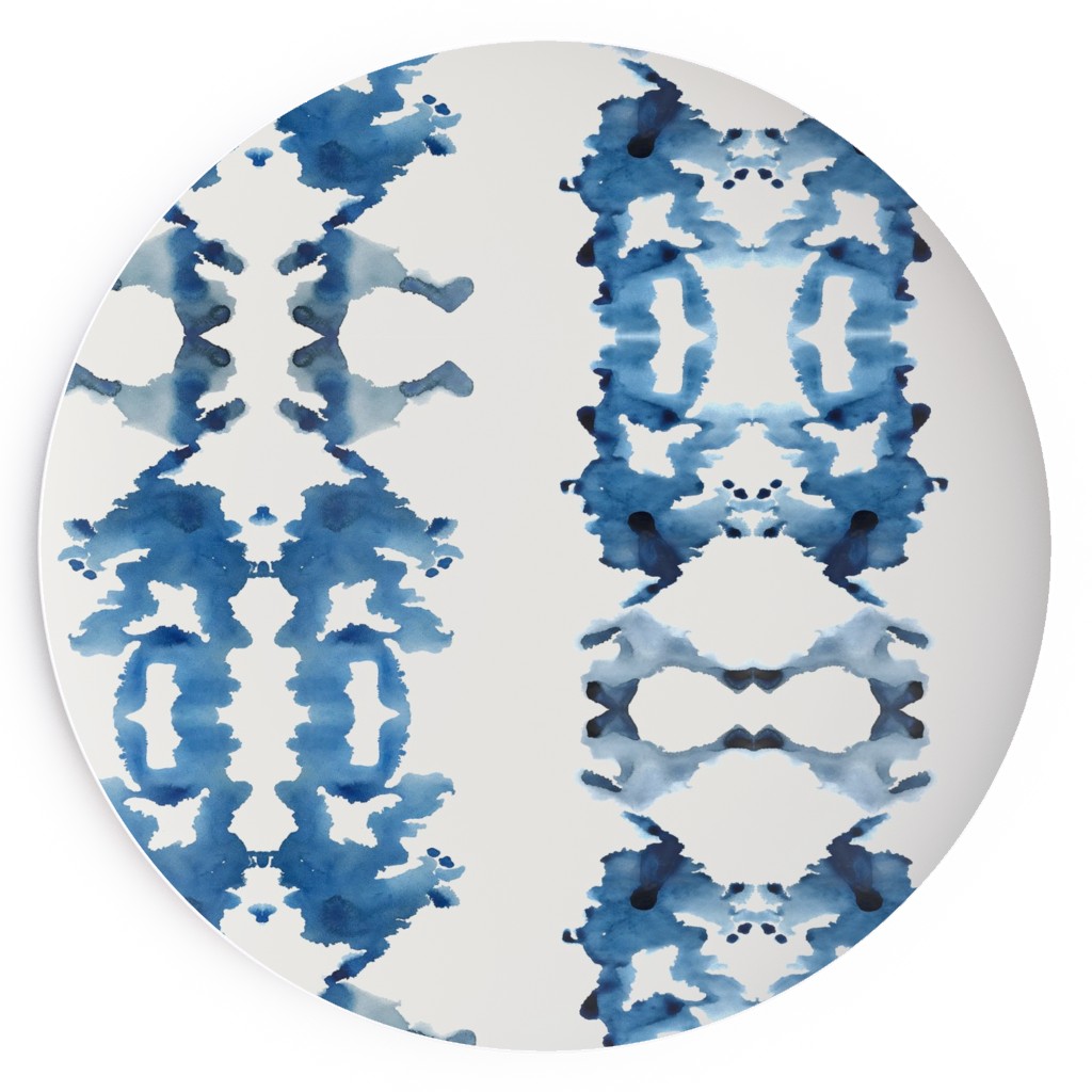 Small Rorschach Stripe - Indigo Blues Salad Plate, Blue