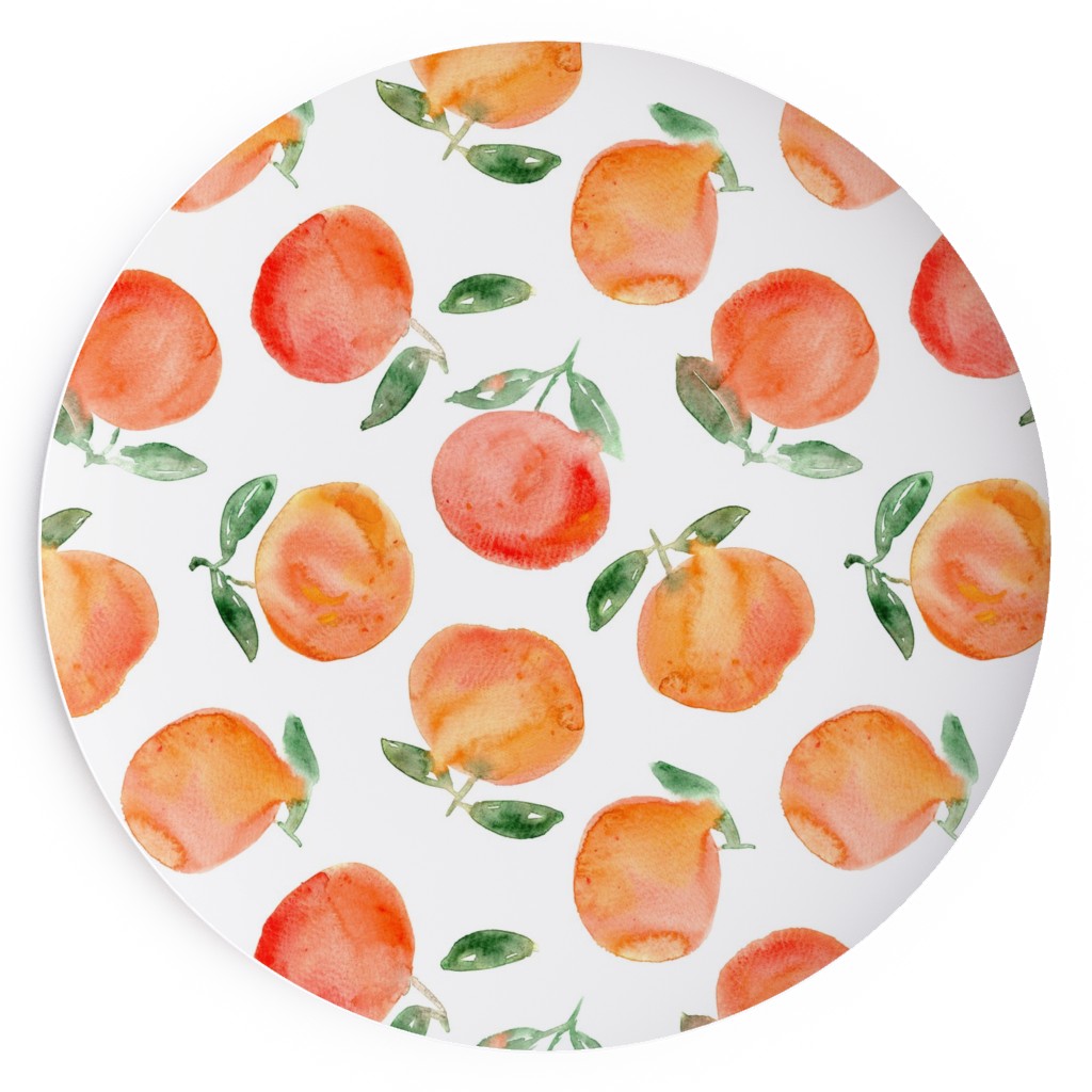 Watercolor Oranges - Orange Salad Plate, Orange