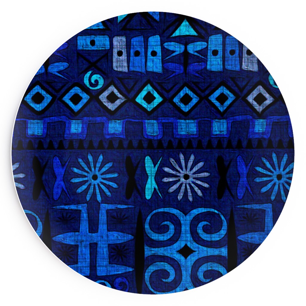 Indigo - Geometric Salad Plate, Blue