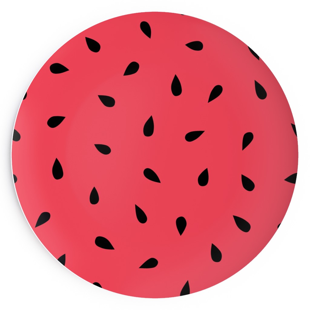 Watermelon Fruit Seeds Salad Plate, Red