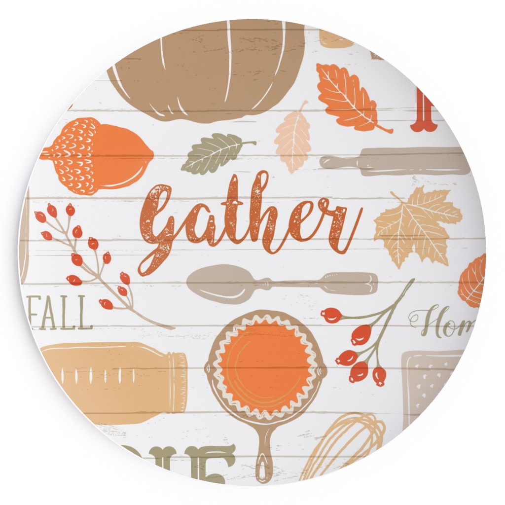 Gather Round & Give Thanks - a Fall Festival of Food, Fun, Family, Friends, and Pie! Salad Plate, Orange