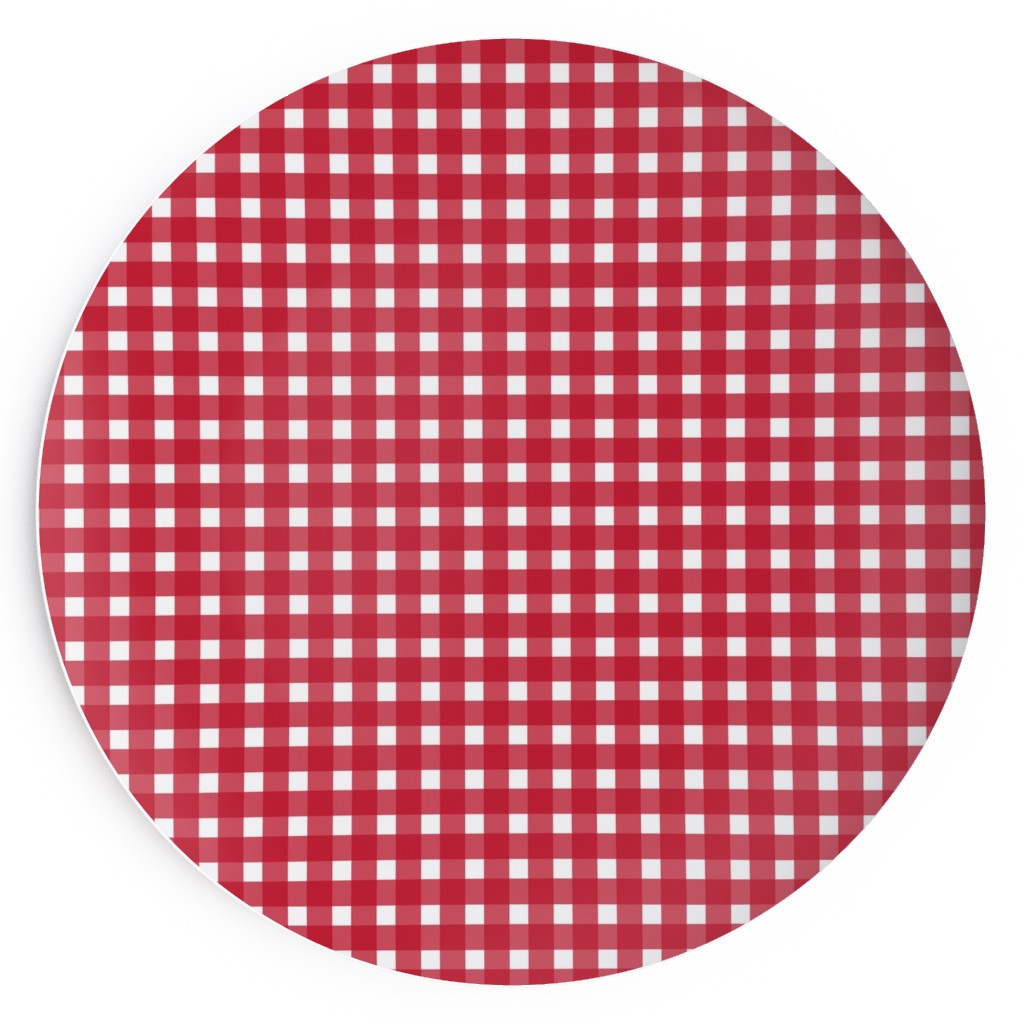 Classic Gingham - Red Salad Plate, Red