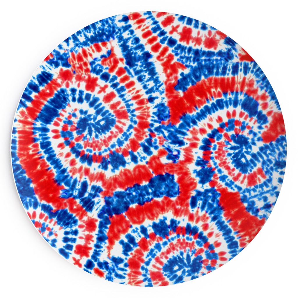 Tie Dye - Red White and Blue Salad Plate, Multicolor