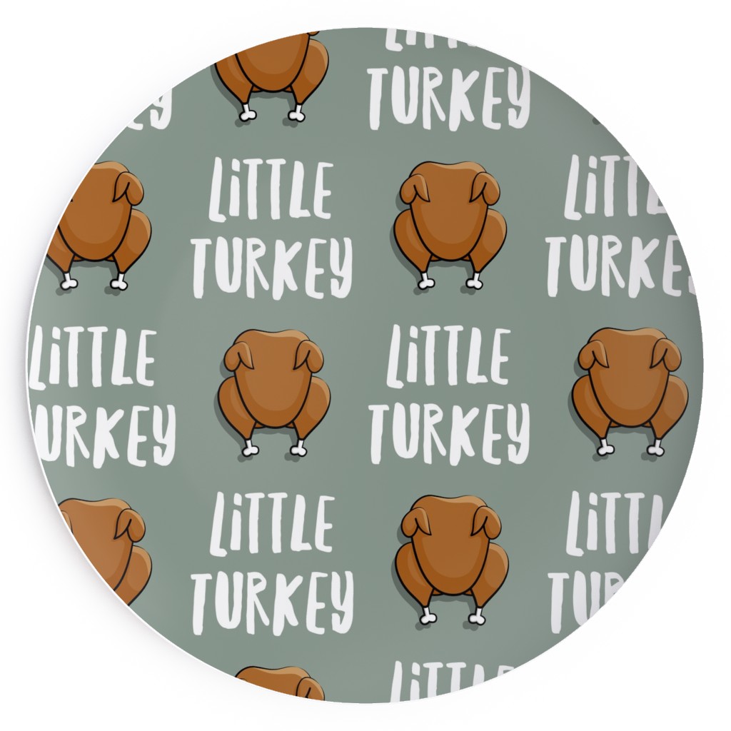 Little Turkey Thanksgiving Salad Plate, Green