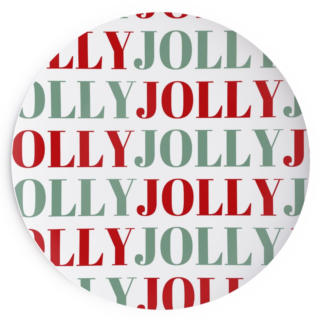 Jolly Print - Red and Green Salad Plate, Red