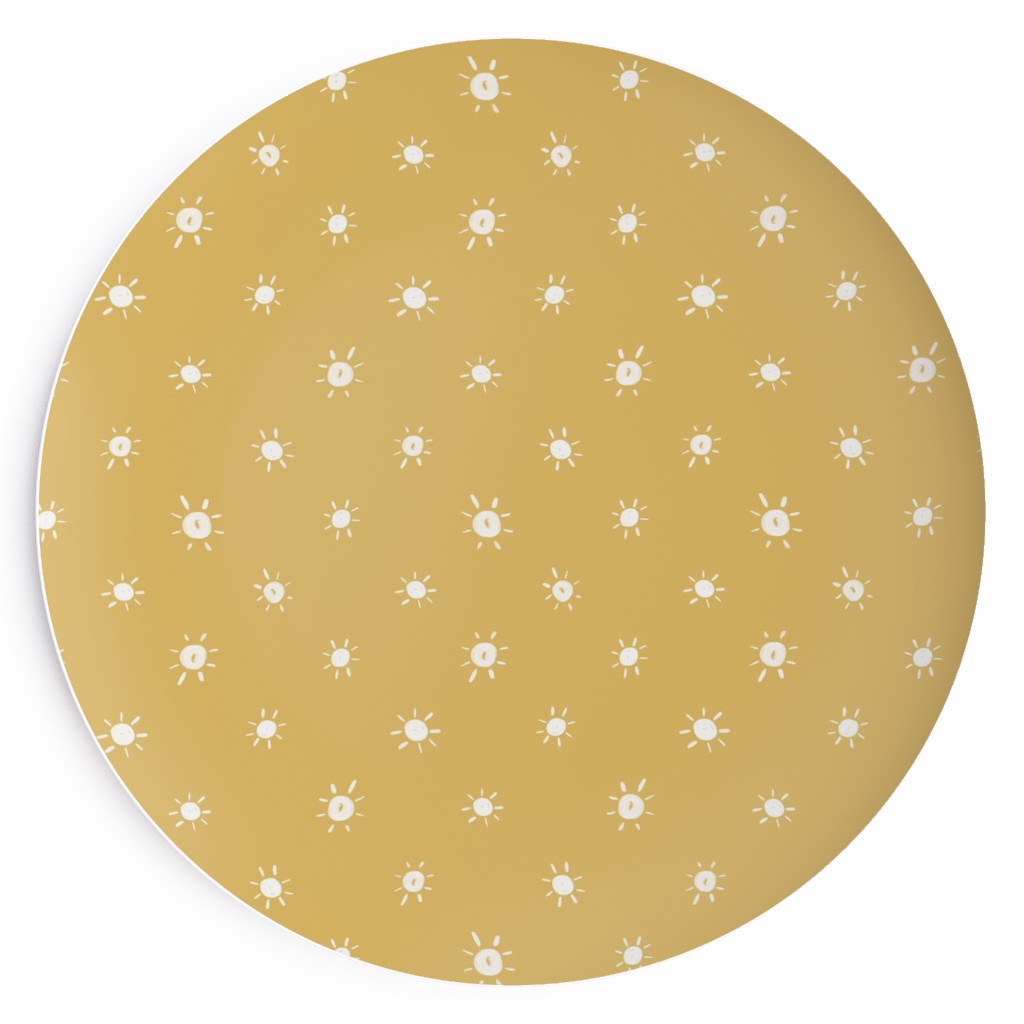 Dotted Suns - Yellow Salad Plate, Yellow