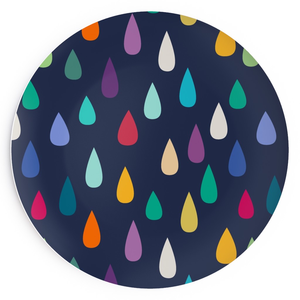 Raindrops - Multi Salad Plate, Multicolor
