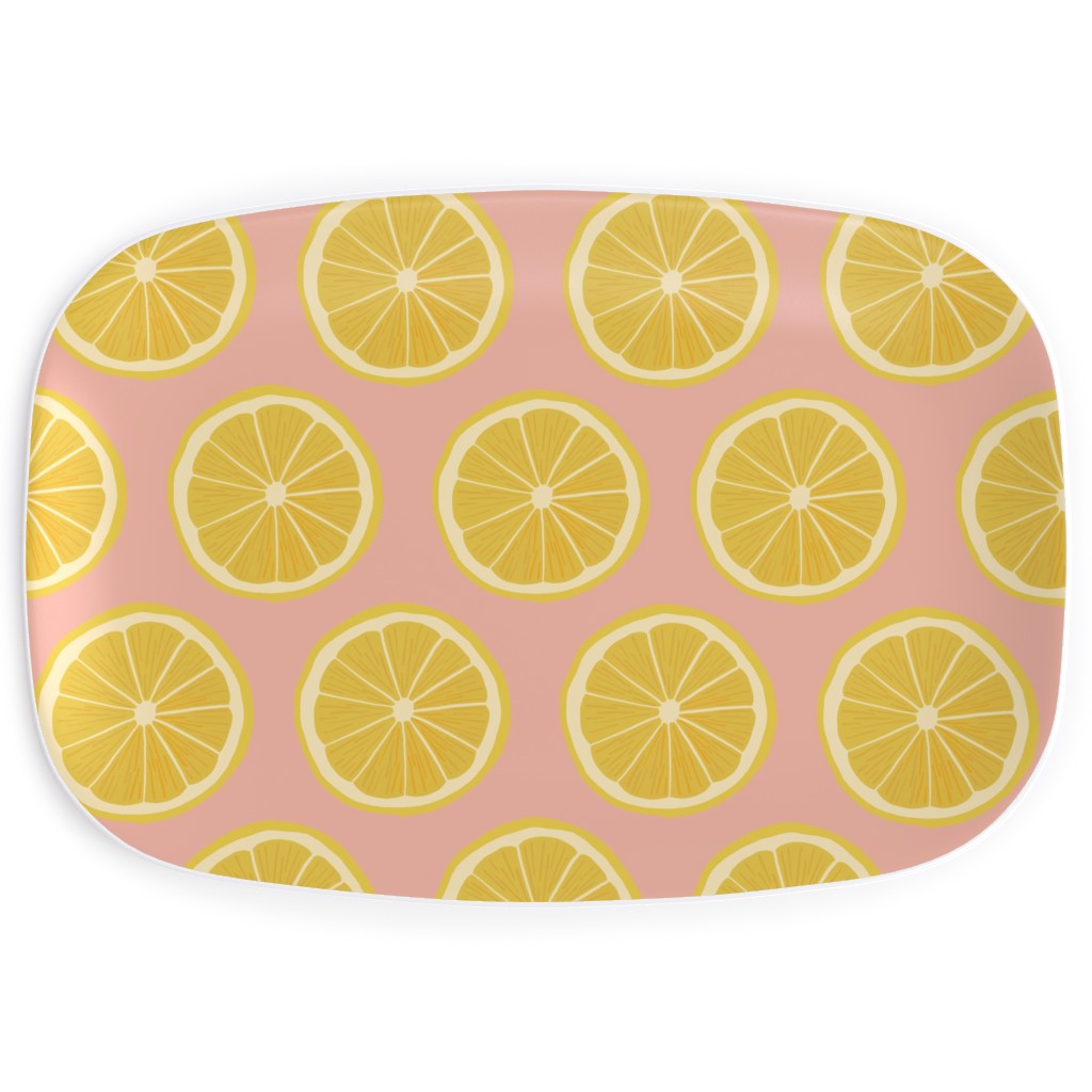 Lemon - Pink Serving Platter, Pink