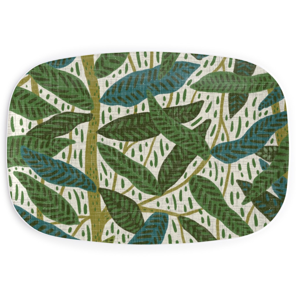Jungle Foliage - Green Serving Platter, Green
