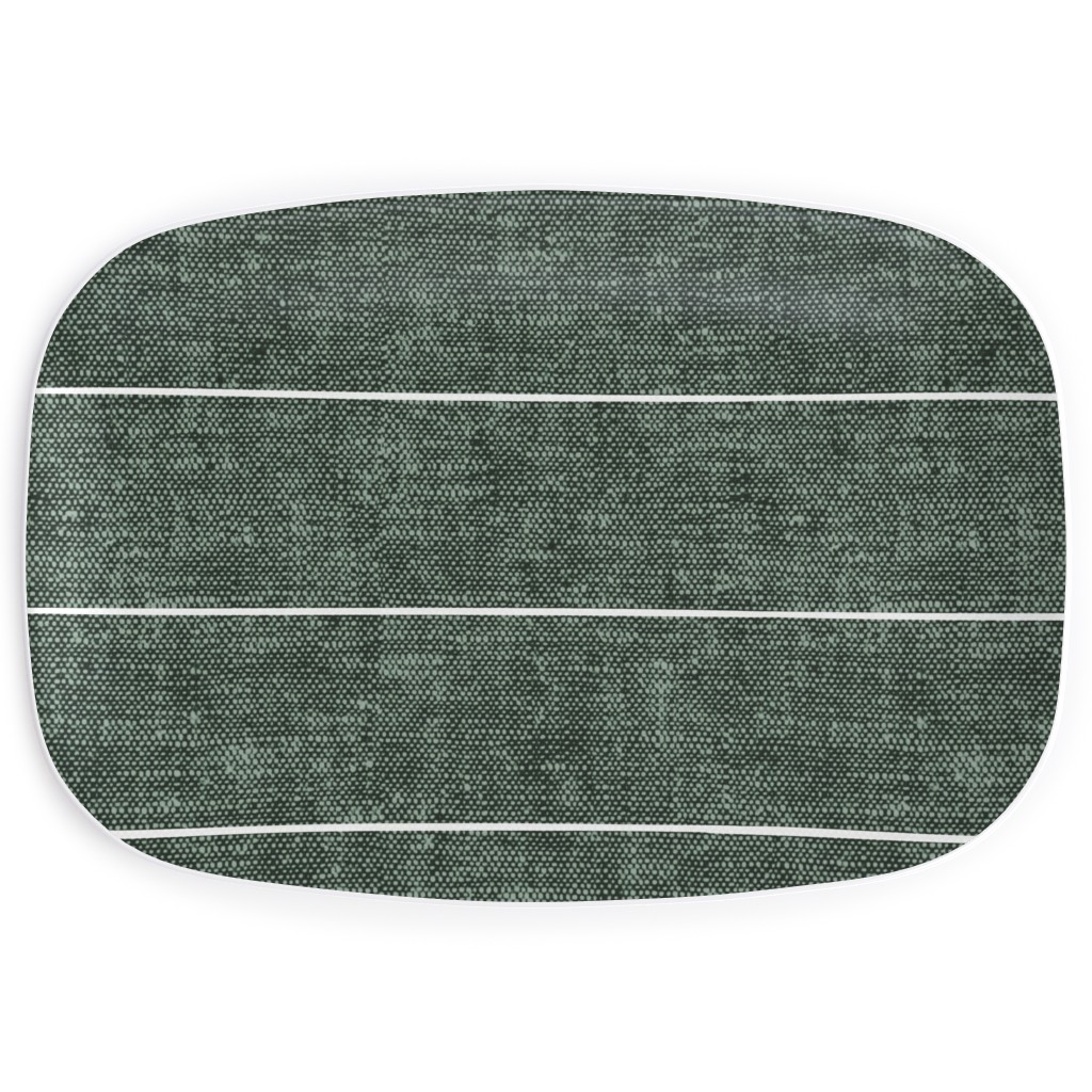 Farmhouse Stripes - Restoration Green Serving Platter, Green, Classic Green