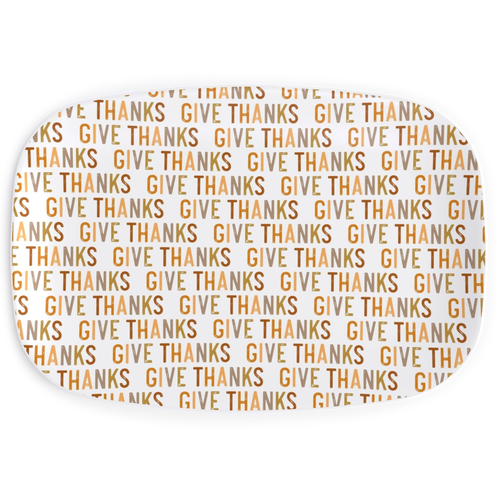 Give Thanks Serving Platter, Beige
