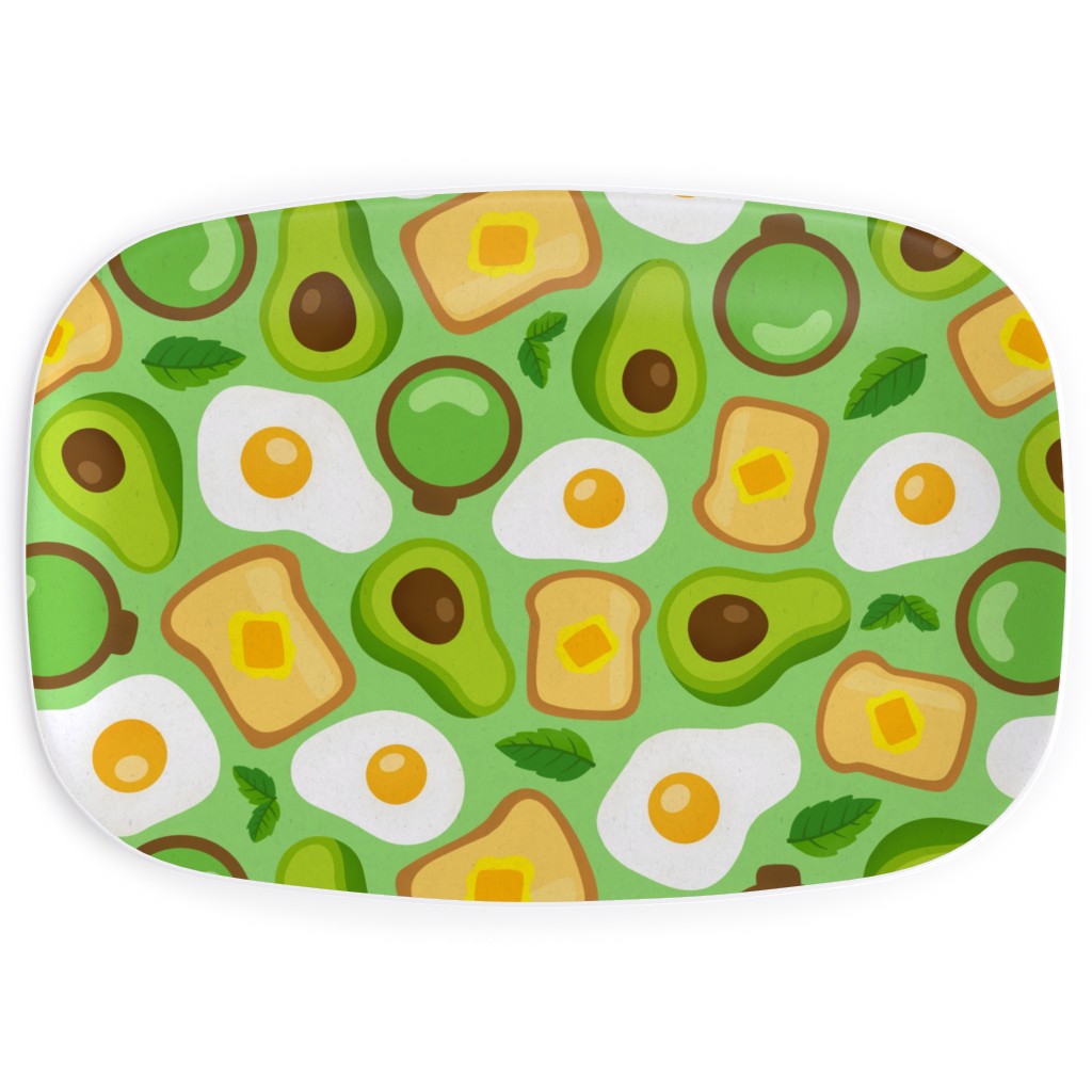 Deconstructed Avocado Toast - Green Serving Platter, Green, Classic Green