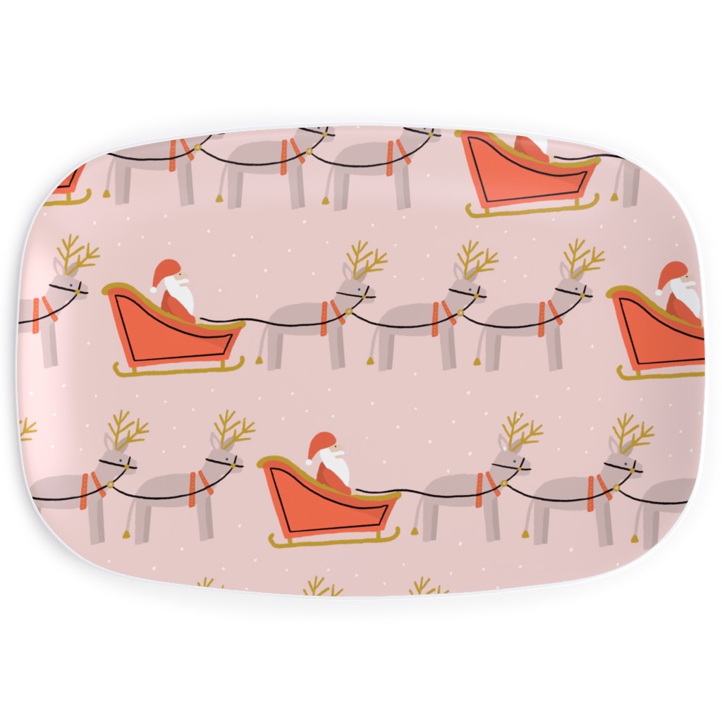 Santa Claus Serving Platter, Pink