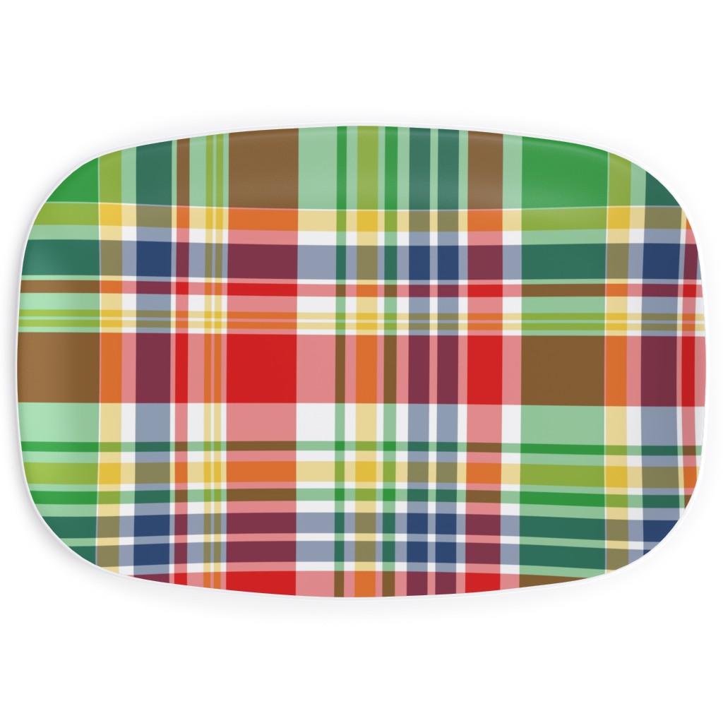 Plaid - Multi Bright Serving Platter, Multicolor