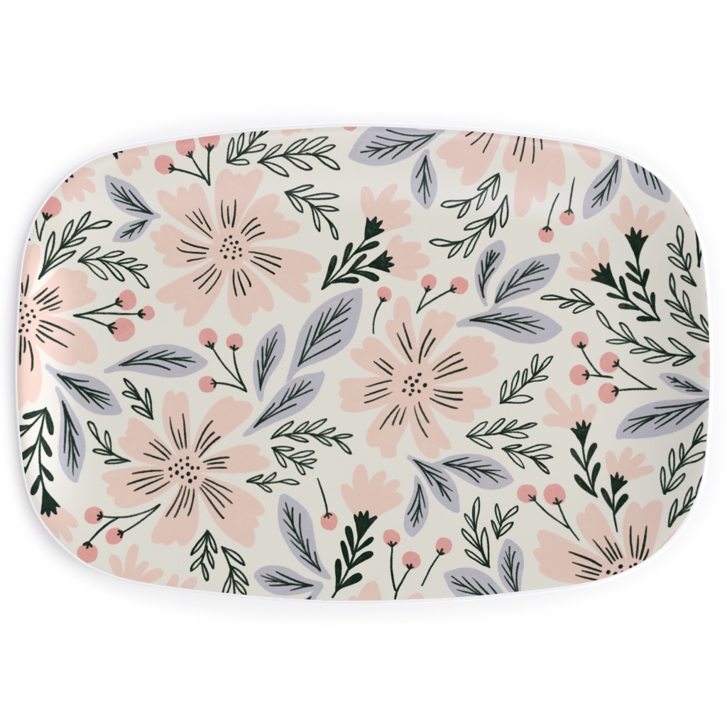 Flora - Pink Serving Platter, Pink