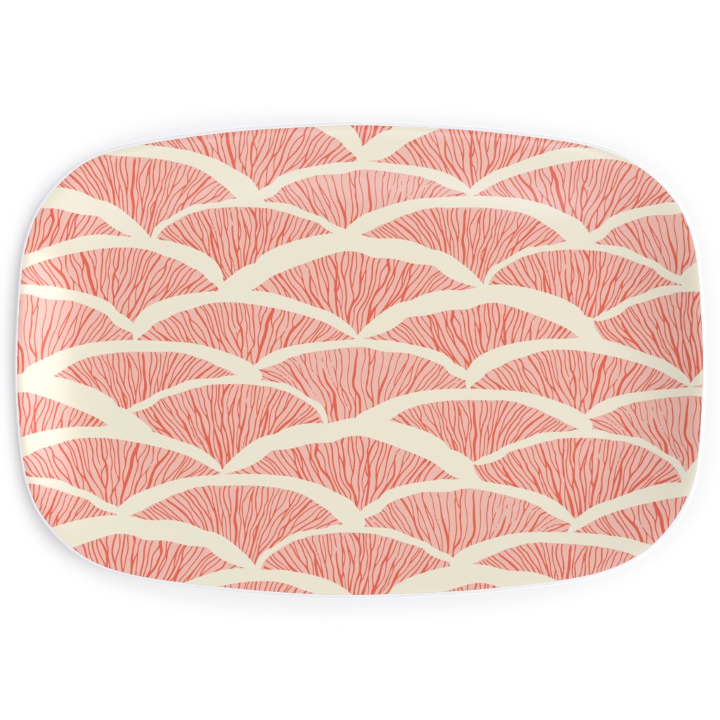 Gills - Peach Serving Platter, Pink, Bright Pink