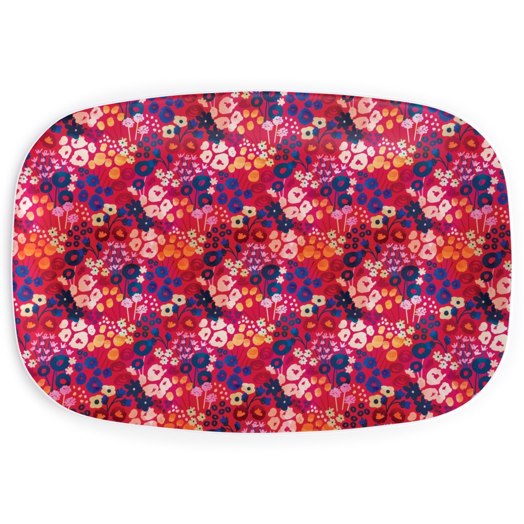 Modern Retro Floral - Multi Serving Platter, Multicolor